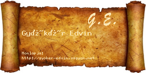 Gyökér Edvin névjegykártya